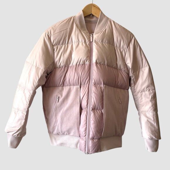 Lululemon Jacket Womens 6 Roam Far Wool Bomber Goose Down 3-in-1 Puffer Pink - Picture 4 of 11